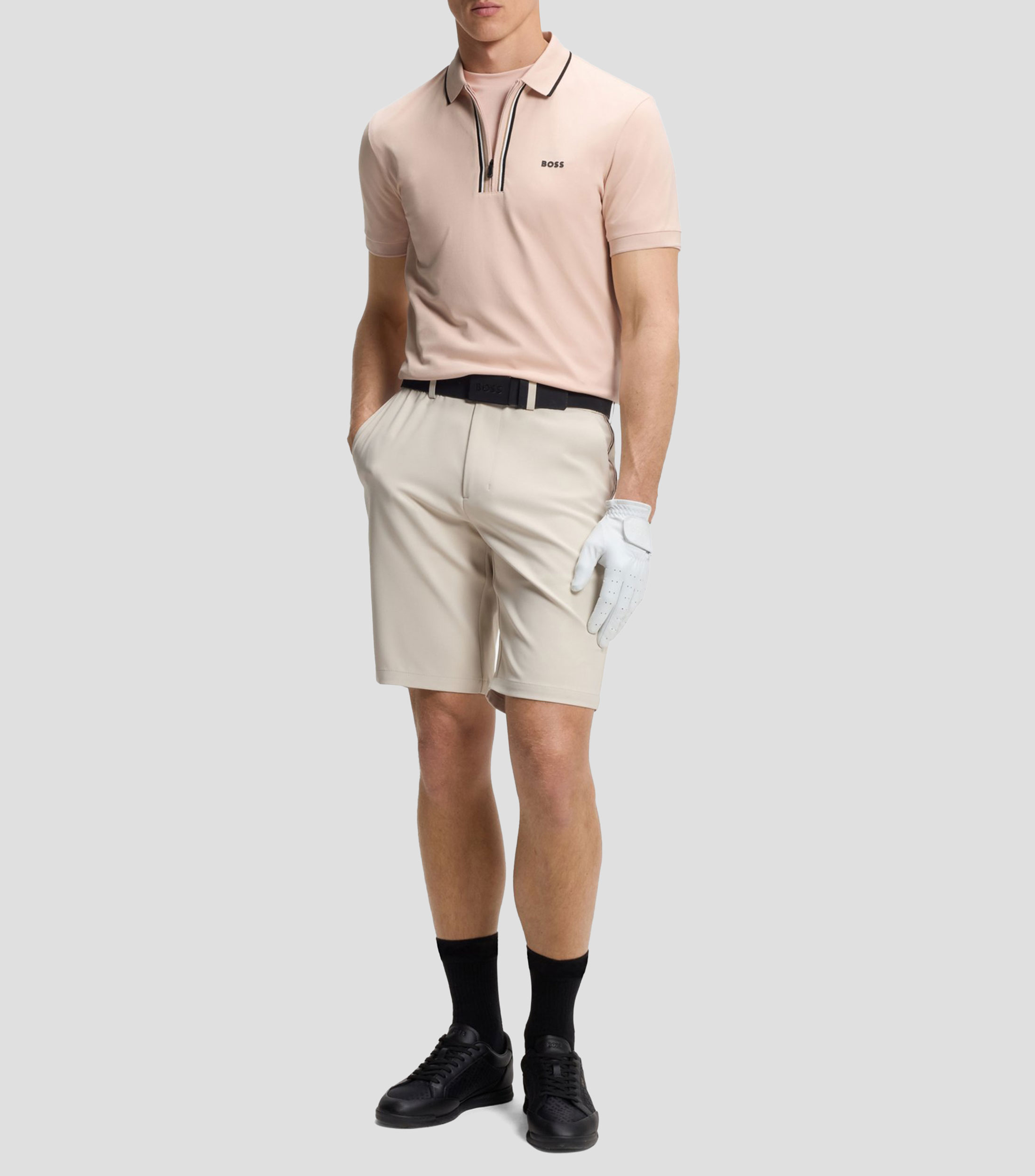 Playera tipo polo manga corta lisa Hombre